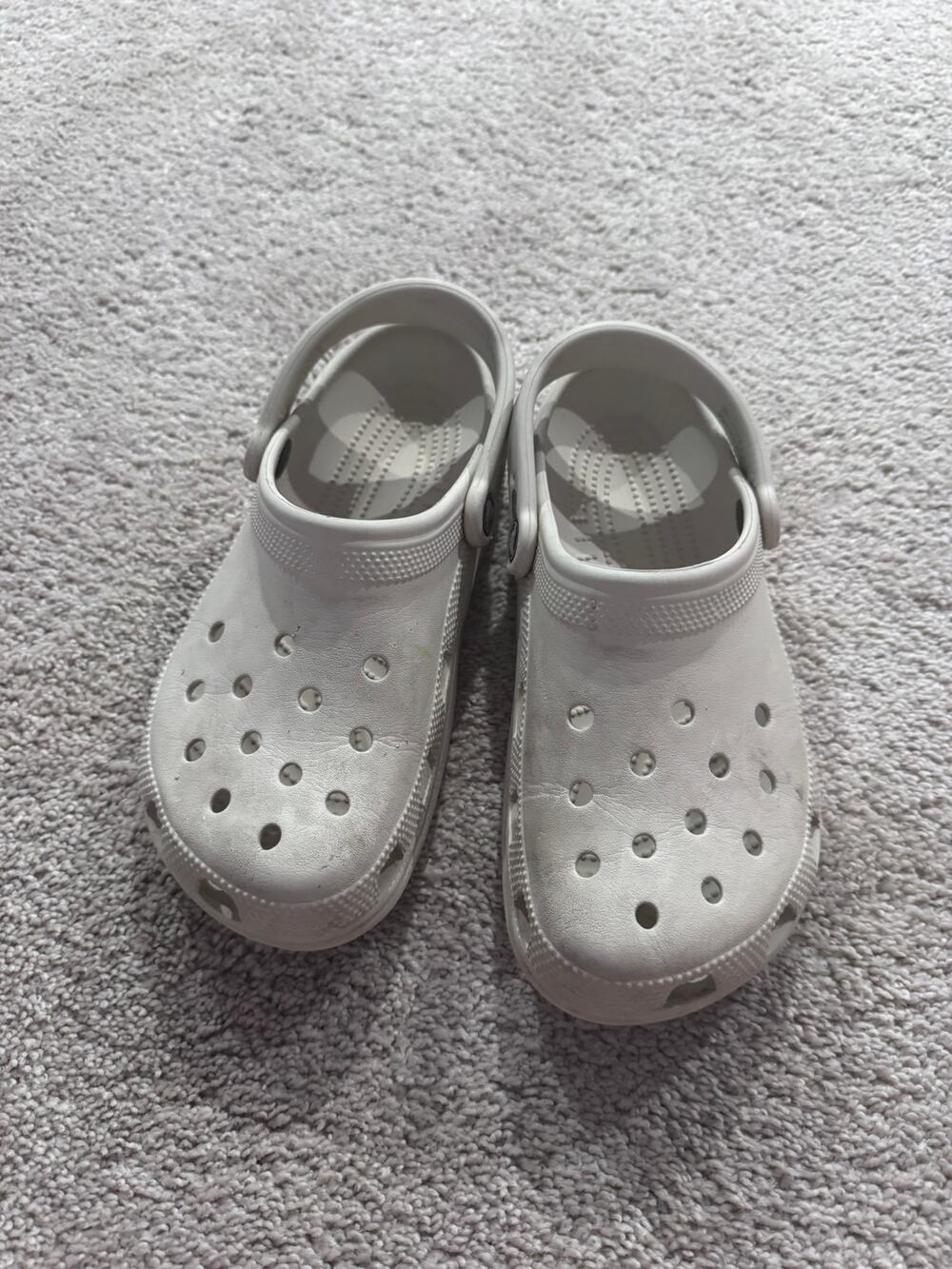 Crocs Slip On Clogs Off White Women's Size 5 Mens Size 7 Water Friendly Outdoors